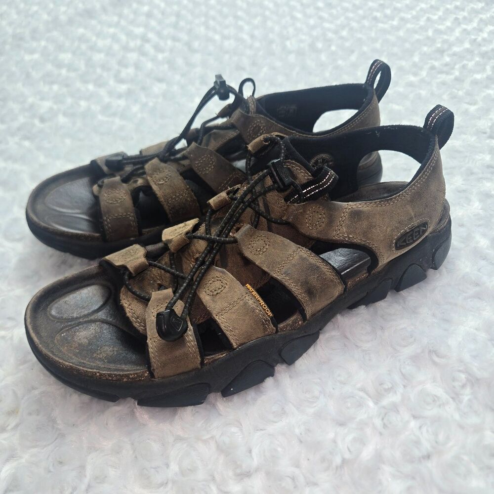 Keen Daytona Mens Size 11 Brown Hiking Sandals leather Waterproof Arch Support